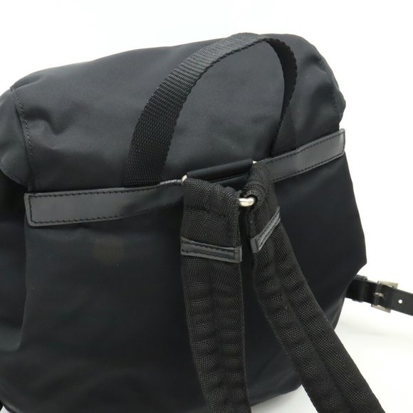 PRADA VELA Backpack Nylon Leather NERO Black B2811 - Picture 8 of 9